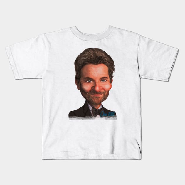 Bradley Cooper Kids T-Shirt by Henry Drae